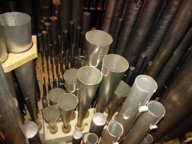 Pipes inside the Fritts organ.